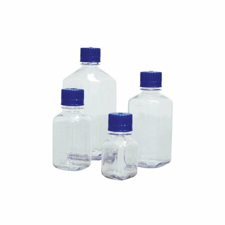 FREY SCIENTIFIC Square Polycarbonate Media Bottles - 125 mL - Pack of 6, 6PK 626284-0125